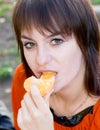 Portrait young girl with orange