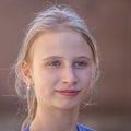 Portrait young girl outdoors, close up Royalty Free Stock Photo