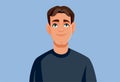Young Man Smiling Friendly Vector Illustration
