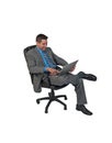 Businuss Man Sitting with Laptop Royalty Free Stock Photo