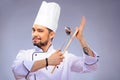 Portrait of young handsome cook Royalty Free Stock Photo