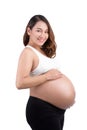 Portrait of the young happy smiling pregnant woman