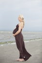 Portrait of the young happy smiling pregnant woman Royalty Free Stock Photo