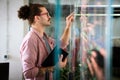 Portrait of happy success man working in a busy modern workplace, Startup coworker concept Royalty Free Stock Photo