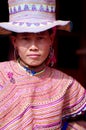 Portrait of a young Hmong woman flowers