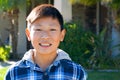 Portrait of young kid Asian boy with tooth braces. Royalty Free Stock Photo