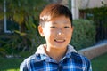 Portrait of young kid Asian boy with tooth braces. Royalty Free Stock Photo