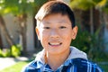 Portrait of young kid Asian boy with tooth braces. Royalty Free Stock Photo