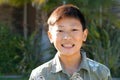 Portrait of young kid Asian boy with tooth braces. Royalty Free Stock Photo