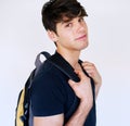 Portrait of a young male student with backpack Royalty Free Stock Photo