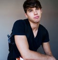 Portrait of a young male student with books Royalty Free Stock Photo