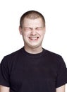 Portrait of young man. Facial expression. laugh face