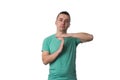 Portrait Of Young Man Gesturing Time Out Sign Royalty Free Stock Photo