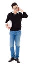 portrait of young man holding books Royalty Free Stock Photo