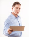 Portrait of young man holding tablet Royalty Free Stock Photo