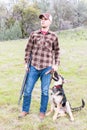 Portrait of Young Man Hunting With Dog Royalty Free Stock Photo