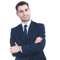 Portrait of young man isolated on white background