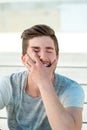 Portrait of a young man laghing Royalty Free Stock Photo