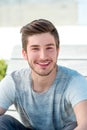 Portrait of a young man laghing Royalty Free Stock Photo