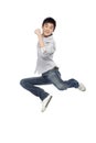 Portrait of a young man mid-air Royalty Free Stock Photo