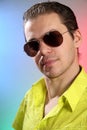 Portrait of a young man with sun glasses Royalty Free Stock Photo