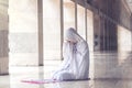 Young muslim woman praying in the mosque Royalty Free Stock Photo