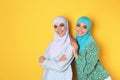 Portrait of young Muslim women in hijabs
