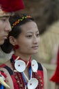 Portrait of a Young Naga Lady during Hornbill Festival,Nagaland,India Royalty Free Stock Photo