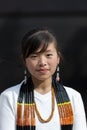 Portrait of a Young Naga Lady during Hornbill Festival,Nagaland,India Royalty Free Stock Photo