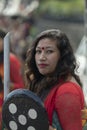 Portrait of a Young Naga Lady during Hornbill Festival,Nagaland,India Royalty Free Stock Photo