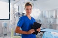 Portrait of young nurse in surgical department.