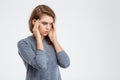 Portrait of a young pensive woman Royalty Free Stock Photo