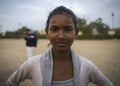 Portrait of young poor girl in India Royalty Free Stock Photo