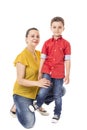 Portrait of a young proud mother with her adorable son Royalty Free Stock Photo