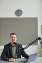 Radio host speaking on the radio Royalty Free Stock Photo