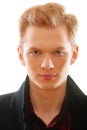 Portrait of young red-haired man close up