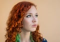 Portrait of young redhead woman. Royalty Free Stock Photo