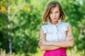 Portrait of young reflective woman