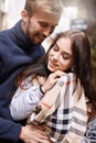 Couple in love. dating in the city Royalty Free Stock Photo