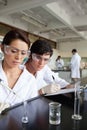 Portrait of young science students working