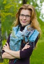 Portrait of young serious woman