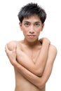 Portrait of young shirtless Chinese man Royalty Free Stock Photo