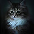 Young siberian cat, lovely puppy portrait Royalty Free Stock Photo