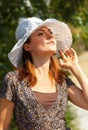 Portrait Of Young Smiling Beautiful Woman. Summer outdoor portrait Royalty Free Stock Photo