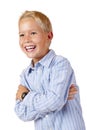 Portrait of young smiling boy with crossed arms Royalty Free Stock Photo