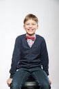 Portrait of young smiling cute boy laughing Royalty Free Stock Photo