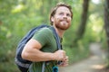 portrait young smiling man hiking Royalty Free Stock Photo