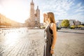 Woman traveling in Krakow Royalty Free Stock Photo