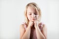 Portrait of a young teenager girl in studio Royalty Free Stock Photo