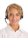 Portrait of young telephone operator Royalty Free Stock Photo